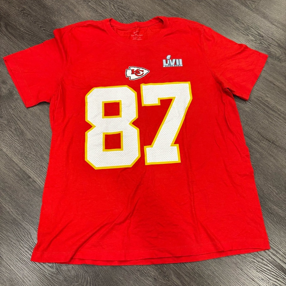 Travis Kelce Chiefs Super Bowl 57 Nike Shirt, Men’s XL